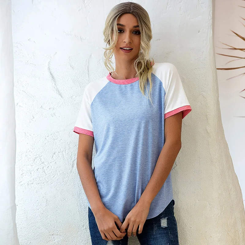 Women Summer T Shirt 2021 Casual Round Neck Patchwork Tops Fashion O Neck Short Sleeve Streetwear T-shirts women's Tops
Women Summer T Shirt 2021 Casual Round Neck Patchwork Tops Fashion O Neck Short Sleeve Streetwear T-shirts women's Tops