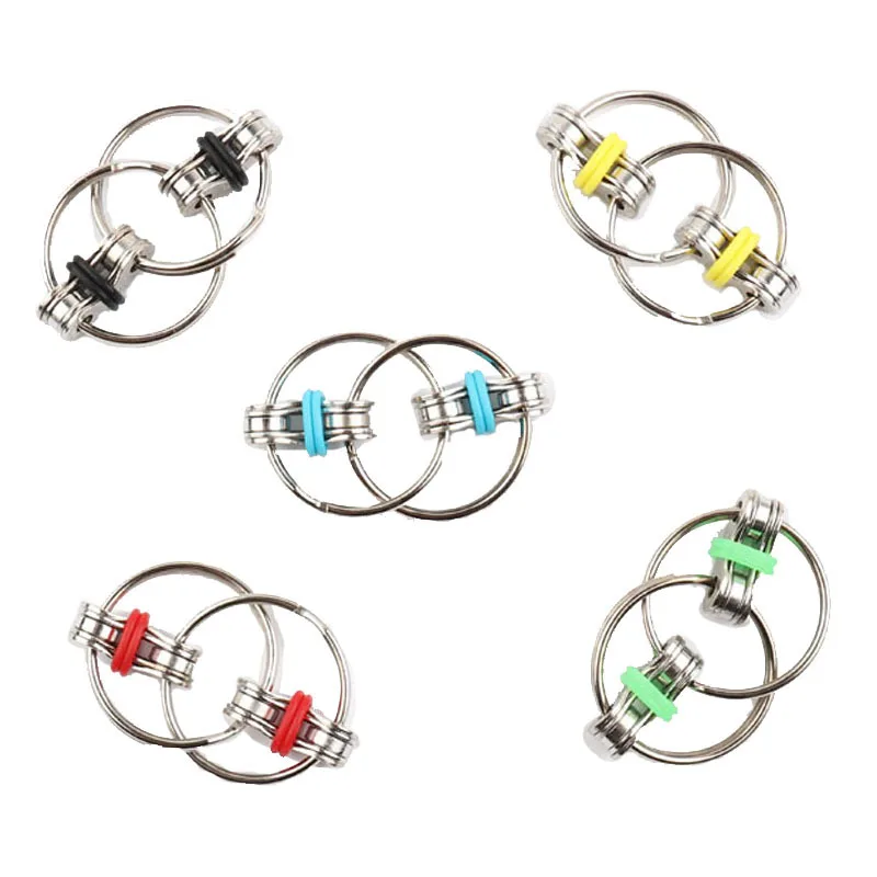 

Autism ADHD Anti Stress adult fidget toys Key Ring Hand Spinner Fidget Bearing Tri-Spinner EDC Toy Metal For Adult and Children