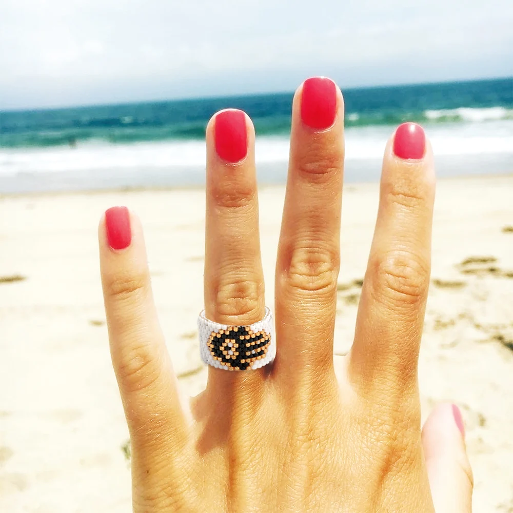 Go2boho Hamsa Hand Ring Jewelry For Women 2021 Trendy Japanese Miyuki Seed Bead Jewellery Handmade Evil Eye Finger Rings Gift
Go2boho Hamsa Hand Ring Jewelry For Women 2021 Trendy Japanese Miyuki Seed Bead Jewellery Handmade Evil Eye Finger Rings Gift