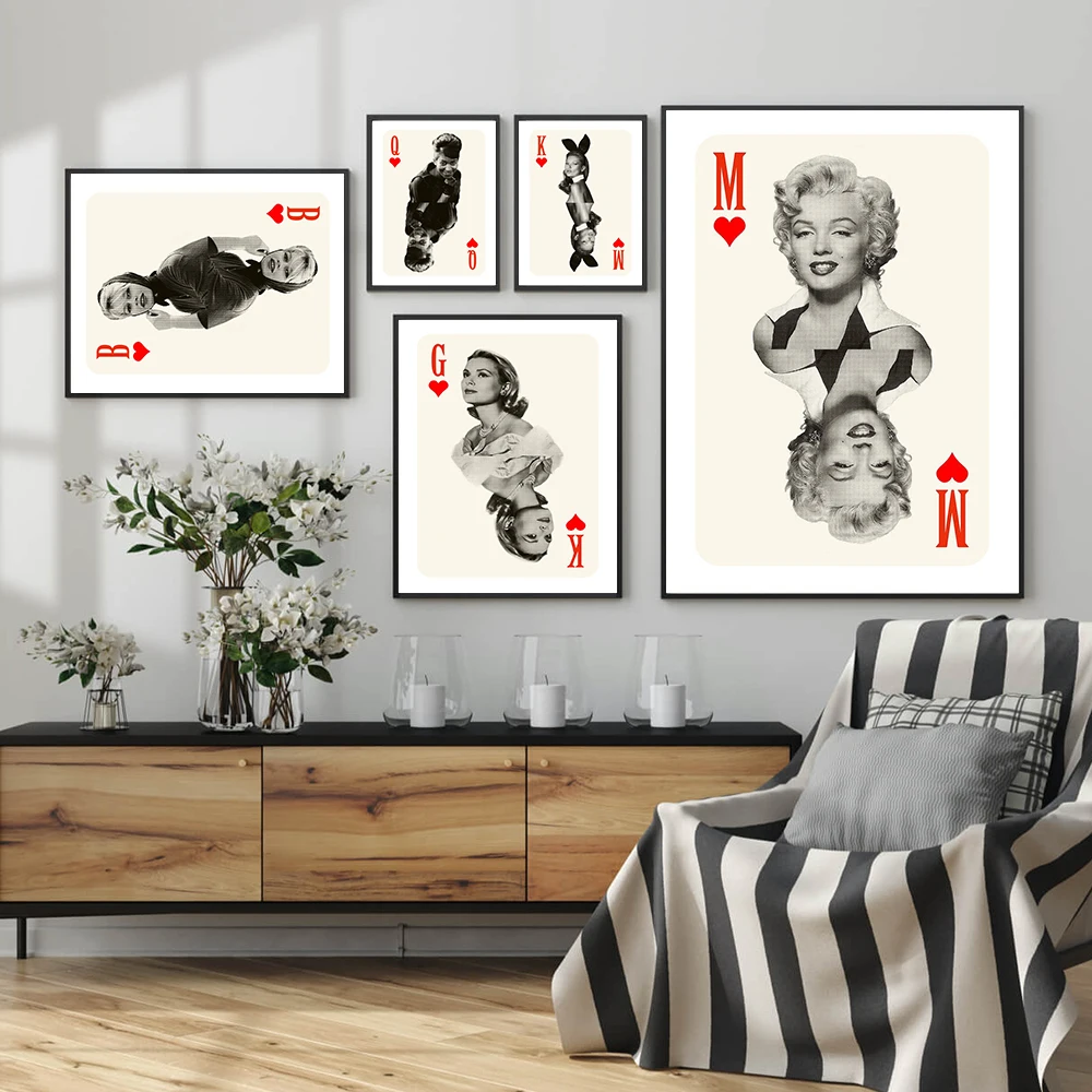 Fashion Marilyn Monroe Hearts Playing Card Art Print Canvas Black White Queen Photos Vintage Star Poster Picture Wall Home Decor
Fashion Marilyn Monroe Hearts Playing Card Art Print Canvas Black White Queen Photos Vintage Star Poster Picture Wall Home Decor