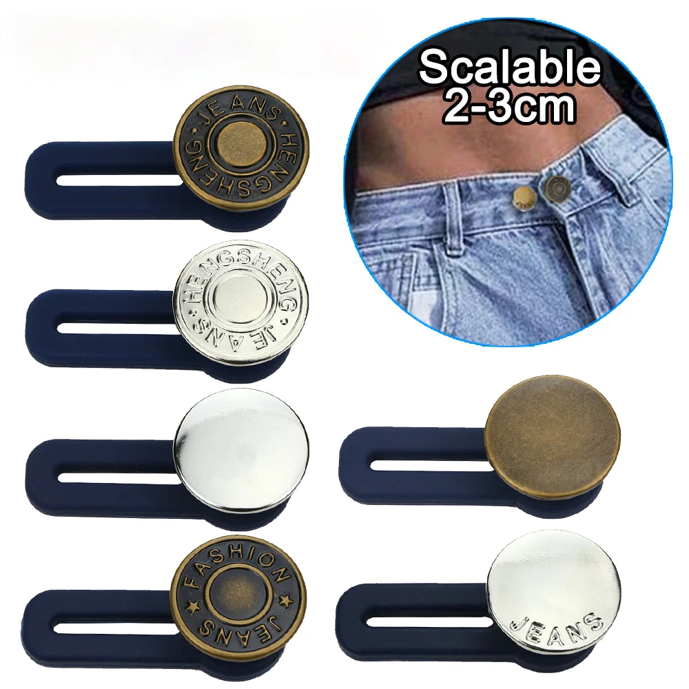 1/5PCS Magic Metal Button Extender for Pants Jeans Free Sewing Adjustable Retractable Button Waist Extenders Waistband Expander 
1/5PCS Magic Metal Button Extender for Pants Jeans Free Sewing Adjustable Retractable Button Waist Extenders Waistband Expander