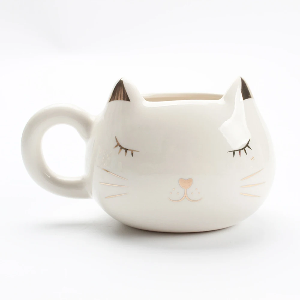 

Персонализированная Милая кружка с изображением милого белого кота, кофейная чашка на Хэллоуин, Подарки Для Семьи, пары и друзей, кружка