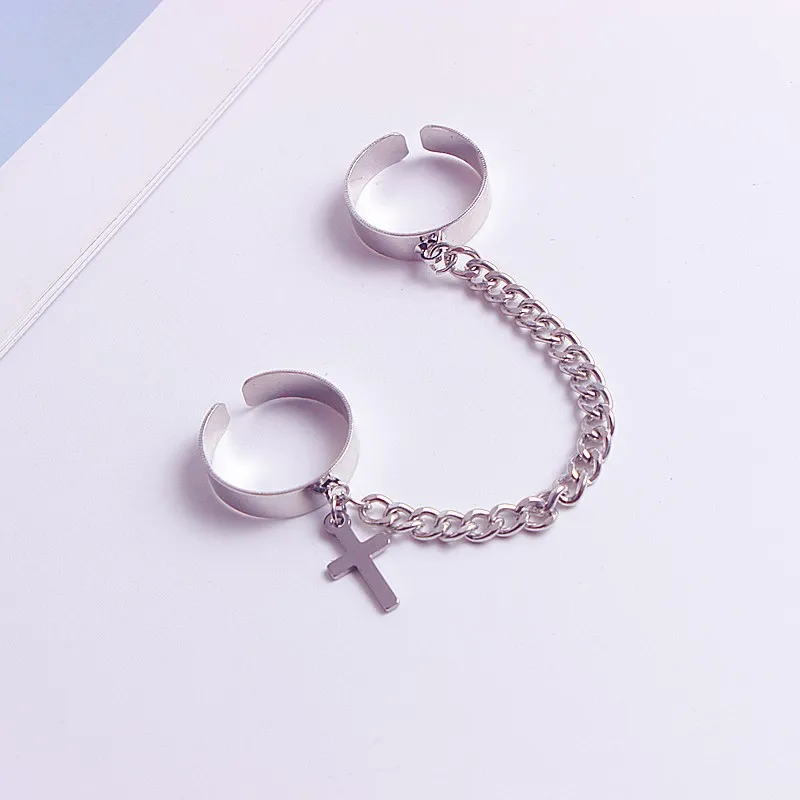 Retro Punk Hip Hop Cross Rings Finger Chain Adjustable Two Link Ring Jewelry Gift Men's Women's Gothic Accessories Wholesale
Retro Punk Hip Hop Cross Rings Finger Chain Adjustable Two Link Ring Jewelry Gift Men's Women's Gothic Accessories Wholesale