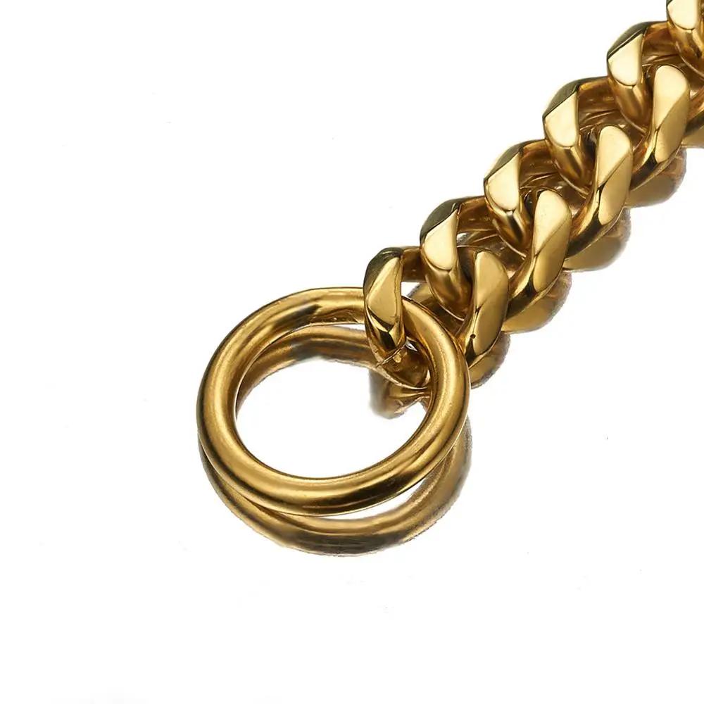 19MM 316L Stainless Steel Gold Color Pet Dog Cuban Chain Necklace Strong Metal Links Chain Training Collar Link For Big Dogs
19MM 316L Stainless Steel Gold Color Pet Dog Cuban Chain Necklace Strong Metal Links Chain Training Collar Link For Big Dogs