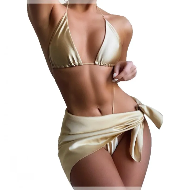 3 Piece Bikini Swimsuit Set Women Halter Lace Up Bra And Underwear Panty Swimwear Fashion Color Sexy Beach Wear Bikini Cover Up
3 Piece Bikini Swimsuit Set Women Halter Lace Up Bra And Underwear Panty Swimwear Fashion Color Sexy Beach Wear Bikini Cover Up