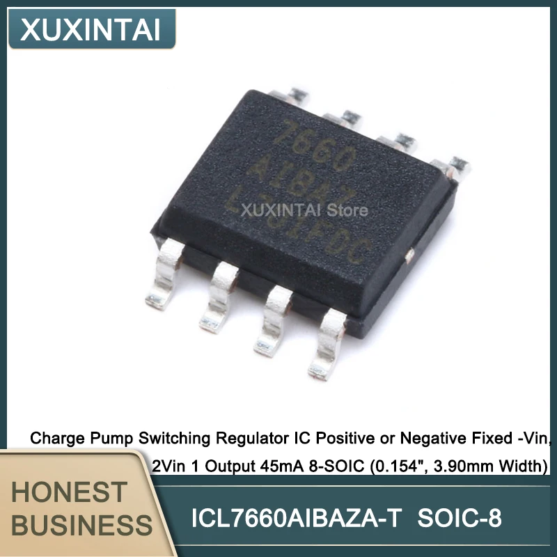 50 шт./лот ICL7660AIBAZA-T заряжающий насос импульсный регулятор IC положительный или отрицательный зафиксированный-Vin, 2Vin 1 выход 45 мА 8-SOIC (0,154 дюйма,
50 шт./лот ICL7660AIBAZA-T заряжающий насос импульсный регулятор IC положительный или отрицательный зафиксированный-Vin, 2Vin 1 выход 45 мА 8-SOIC (0,154 дюйма,