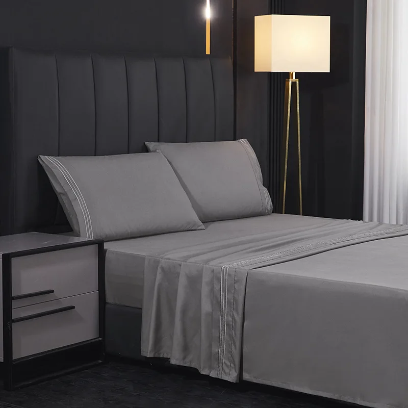 Solid Color Bedsheet & Pillowcases Bed Cover Set Embroidery Fitted Sheet Bedspread US King Queen Full Size Flat Sheet Linens Set
Solid Color Bedsheet & Pillowcases Bed Cover Set Embroidery Fitted Sheet Bedspread US King Queen Full Size Flat Sheet Linens Set