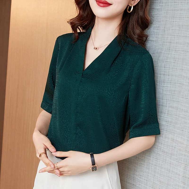 Блузка COIGARSAM Женская Весенняя, 2021, во французском стиле, повседневная, с длинными рукавами, V-образным вырезом, красная, темно-зеленая 
Блузка COIGARSAM Женская Весенняя, 2021, во французском стиле, повседневная, с длинными рукавами, V-образным вырезом, красная, темно-зеленая