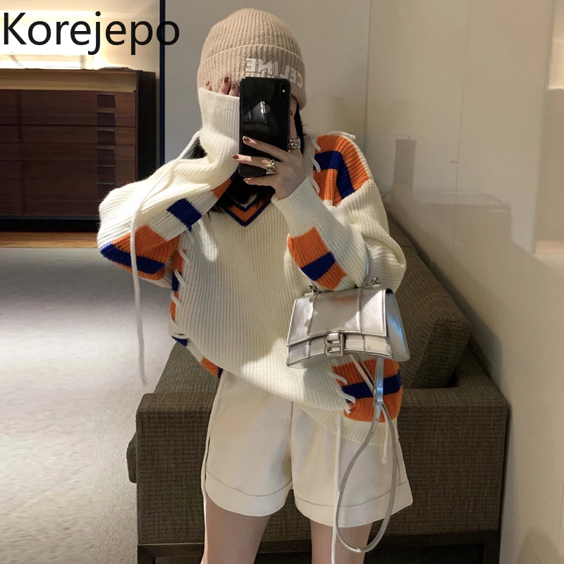 Свитер женский с V-образным вырезом, Осень-зима
Свитер женский с V-образным вырезом, Осень-зима