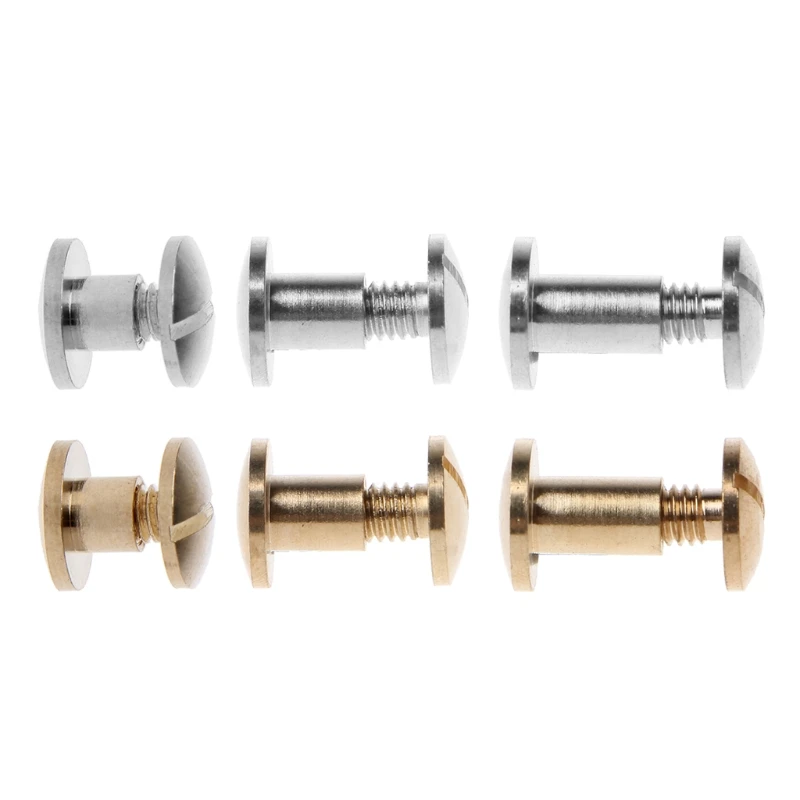 10 Pairs Brass Chicago Screws Posts Belt Button for Leather Bookbinding Crafts
10 Pairs Brass Chicago Screws Posts Belt Button for Leather Bookbinding Crafts