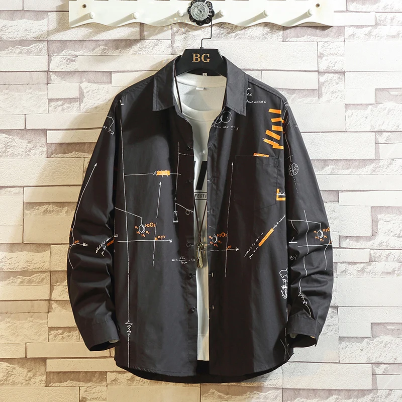 Casual Brand Classic HIP HOP Punk Loose Print Black White Men's Cargo Shirts Long Sleeves 2022 New Spring Autumn Plus OverSize
Casual Brand Classic HIP HOP Punk Loose Print Black White Men's Cargo Shirts Long Sleeves 2022 New Spring Autumn Plus OverSize