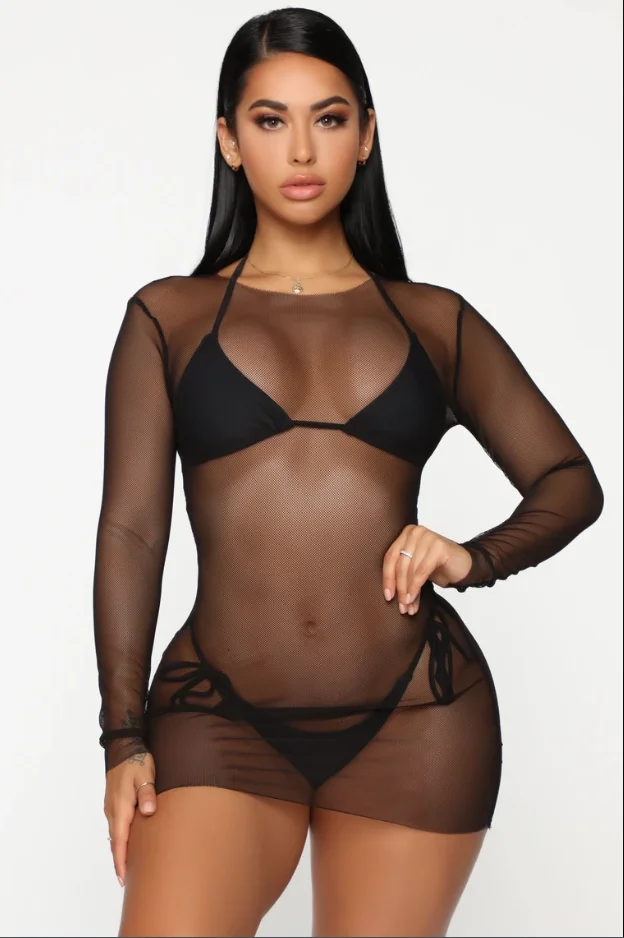 Women Summer Sexy Bikini Cover Up Mesh See Through Bathing Suit Solid Color Beach Dress
Women Summer Sexy Bikini Cover Up Mesh See Through Bathing Suit Solid Color Beach Dress