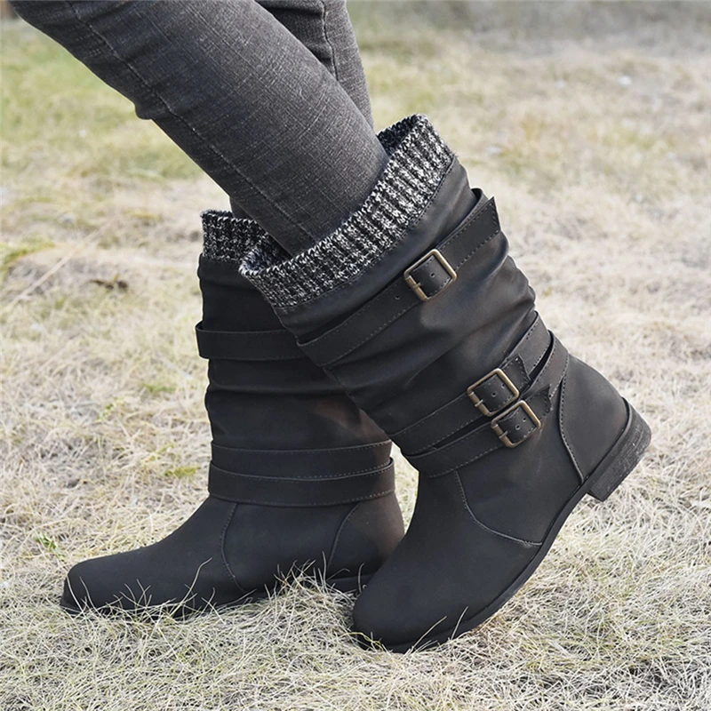 Casual Fashion College Elegant Womens Leather Flats Round Toe Low-heeled Buckle Strap Western Middle Tube Boots comfortable A50
Casual Fashion College Elegant Womens Leather Flats Round Toe Low-heeled Buckle Strap Western Middle Tube Boots comfortable A50