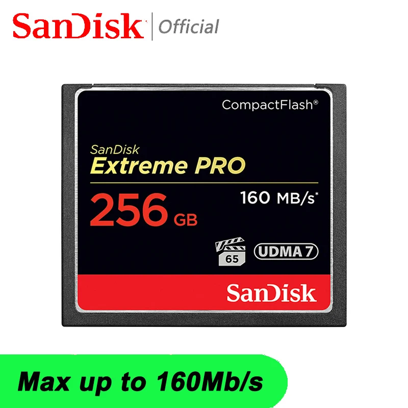 

SanDisk Extreme Pro Memory Card 64GB CF Flash Memory Card 128GB 160MB/S High Speed CF Cards 32GB 256GB Full HD Video For Camera