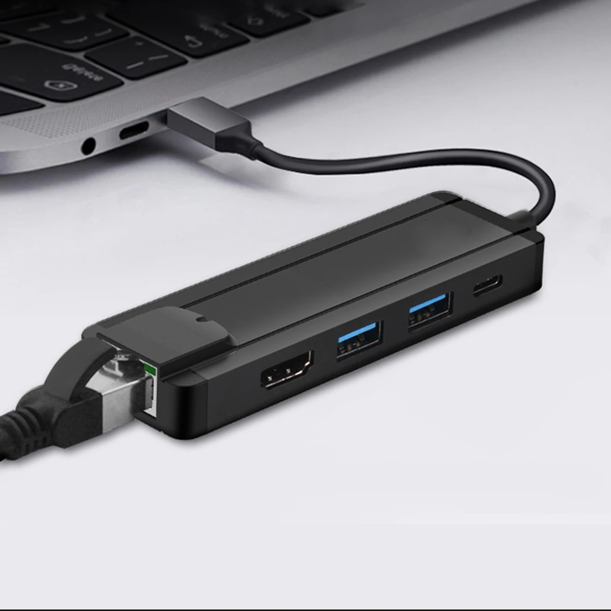 USB C Hub 5 in 1 Type C Adapter with Ethernet Port 4K USB C to HD 2 USB 3.0 Port PD Charger Port
USB C Hub 5 in 1 Type C Adapter with Ethernet Port 4K USB C to HD 2 USB 3.0 Port PD Charger Port