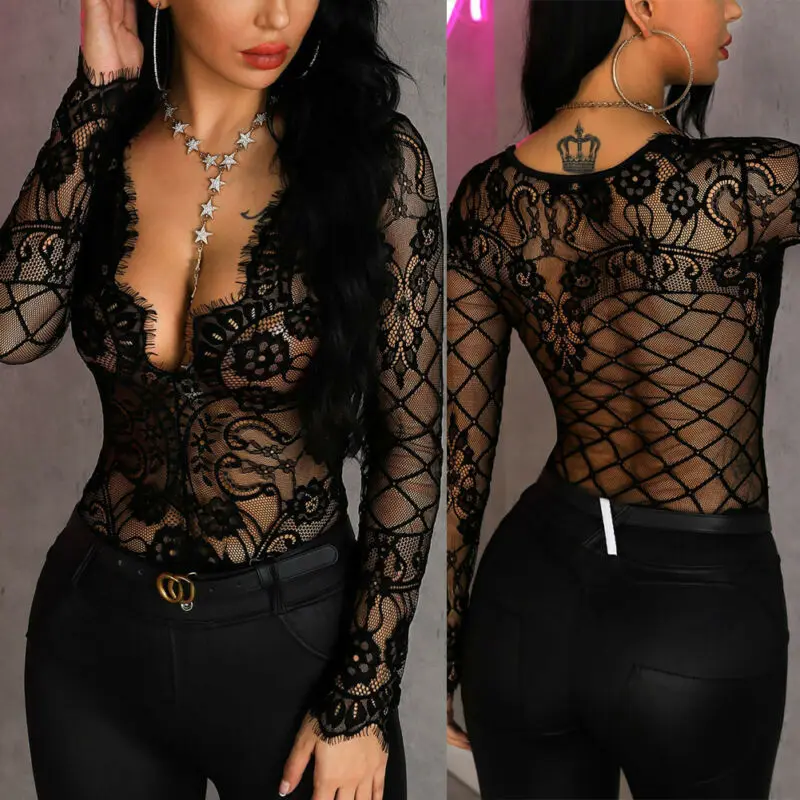 Women Summer Lace Bodysuit Ladies Floral Embroidery Deep V Neck Slim Bodysuit Patchwork Black Casual Jumpsuit Female Bodysuit
Women Summer Lace Bodysuit Ladies Floral Embroidery Deep V Neck Slim Bodysuit Patchwork Black Casual Jumpsuit Female Bodysuit