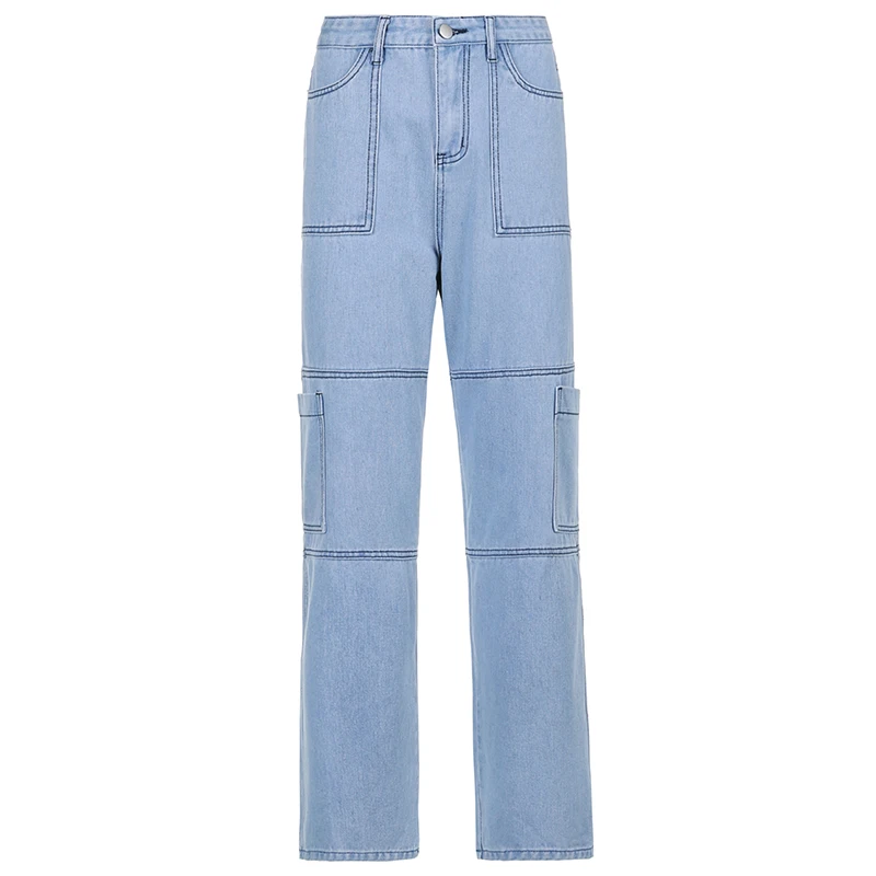 Vintage Fashion Harajuku Y2K Denim Jeans Women Streetwear Casual Baggy Trousers High Waist Pockets Cargo Pants 90s Cuteandpsycho 
Vintage Fashion Harajuku Y2K Denim Jeans Women Streetwear Casual Baggy Trousers High Waist Pockets Cargo Pants 90s Cuteandpsycho