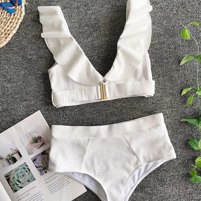 2021 New Bikini Set High Waist Swimsuit Women Push Up Swimwear Female White Bathing Suits Summer Beach Wear Swimming Suit
2021 New Bikini Set High Waist Swimsuit Women Push Up Swimwear Female White Bathing Suits Summer Beach Wear Swimming Suit