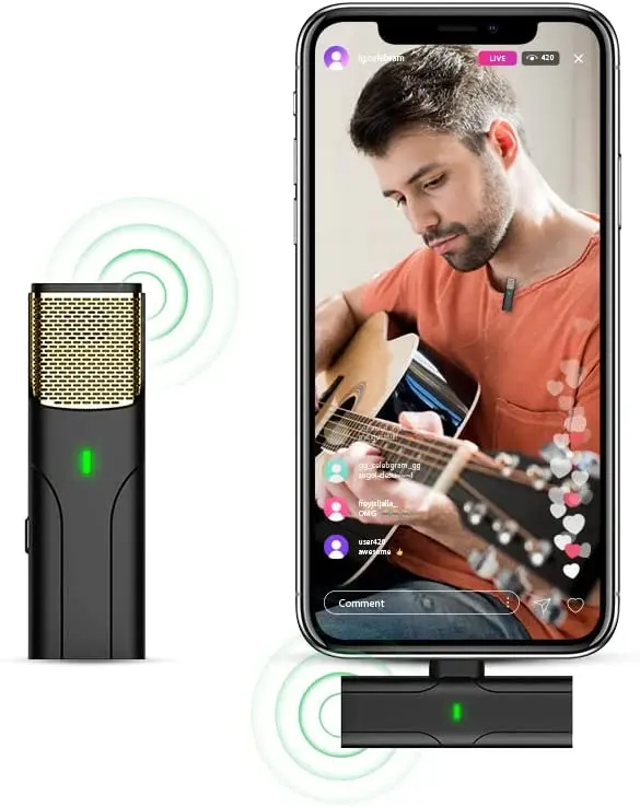 Wireless Lavalier Microphone for iPhone/iPad Video Recording Plug-Play Clip on Mic for Facebook Live Stream/Vlog/YouTube/TikTok
Wireless Lavalier Microphone for iPhone/iPad Video Recording Plug-Play Clip on Mic for Facebook Live Stream/Vlog/YouTube/TikTok