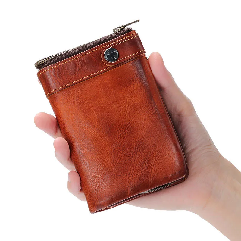 Retro casual men's large-capacity multi-card coin purse designer real cowhide short youth brown credit card holder wallet
Retro casual men's large-capacity multi-card coin purse designer real cowhide short youth brown credit card holder wallet