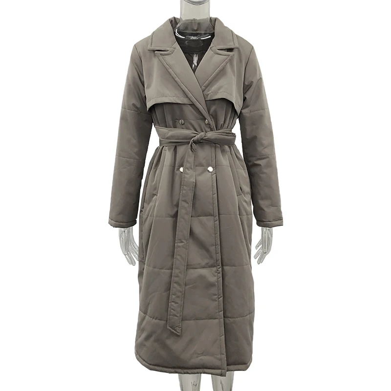 Long Turn Down 2021 Collar Parkas Women Fashion Double Breasted Coats Women Elegant Tie Belt Cotton Jackets Female Ladies
Long Turn Down 2021 Collar Parkas Women Fashion Double Breasted Coats Women Elegant Tie Belt Cotton Jackets Female Ladies