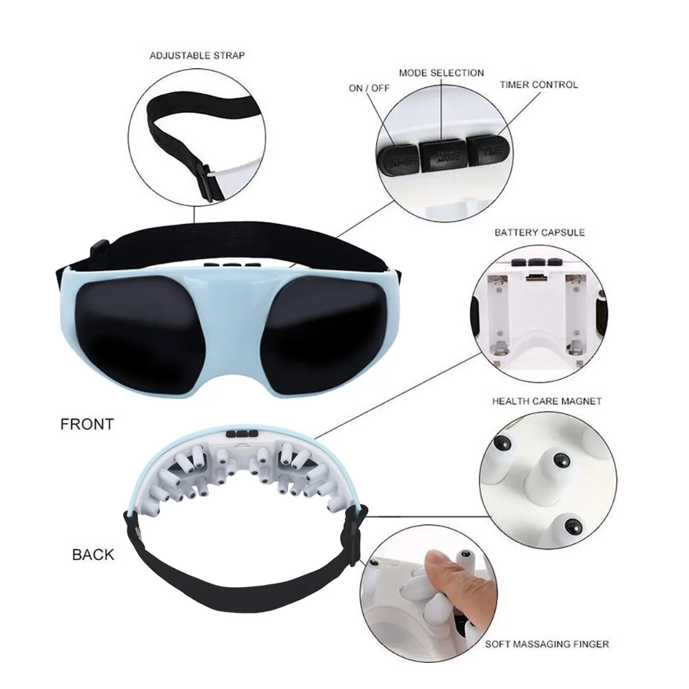 Eye Massager Smart Electric magnetic Vibration Massage Relaxation Eyes Relieve Fatigue Wrinkle Dark Circles New Care Instrument
Eye Massager Smart Electric magnetic Vibration Massage Relaxation Eyes Relieve Fatigue Wrinkle Dark Circles New Care Instrument