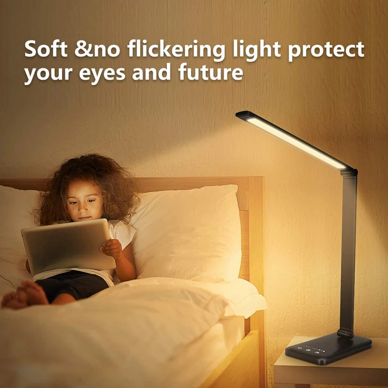 Desk Lamp,Eye-CaringTable Lamp,Dimmable Bedside Lamp with USB Charging Port, 5 Light Modes,Touch Control
Desk Lamp,Eye-CaringTable Lamp,Dimmable Bedside Lamp with USB Charging Port, 5 Light Modes,Touch Control
