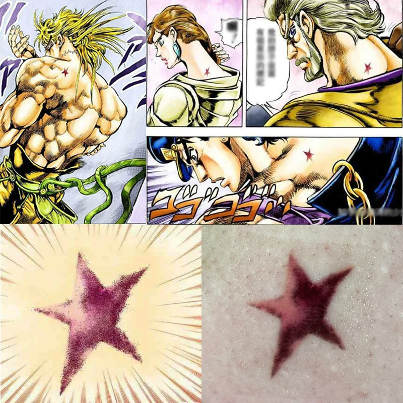 6pc JoJo Bizarre Adventure Joestar Family Genetic Birthmark Tattoo Stickers DIO Kujo Jotaro Cosplay Prop
6pc JoJo Bizarre Adventure Joestar Family Genetic Birthmark Tattoo Stickers DIO Kujo Jotaro Cosplay Prop