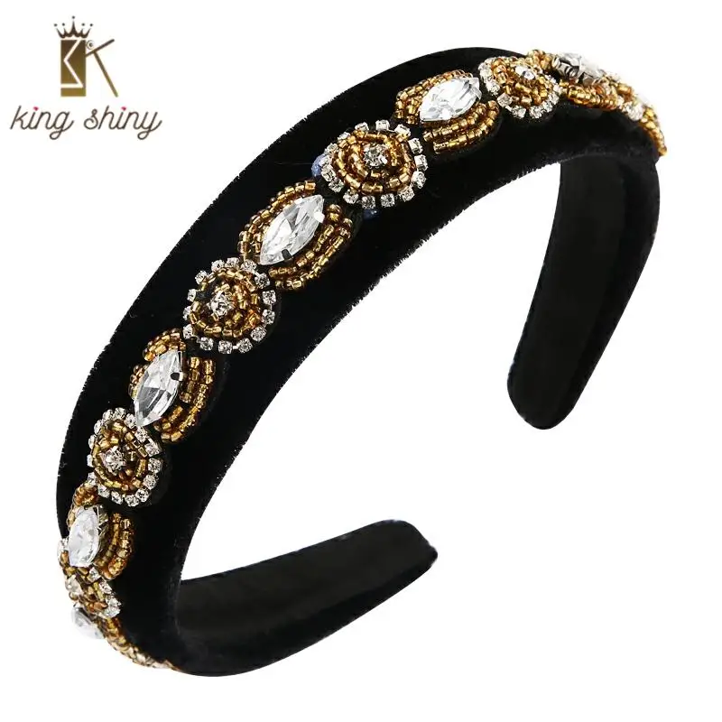 Elegant Colorful Geometric Crystal Headband for Woman Luxury Sead Beaded Gold Velvet Hairband Woman Wedding Party Hair Accessory
Elegant Colorful Geometric Crystal Headband for Woman Luxury Sead Beaded Gold Velvet Hairband Woman Wedding Party Hair Accessory