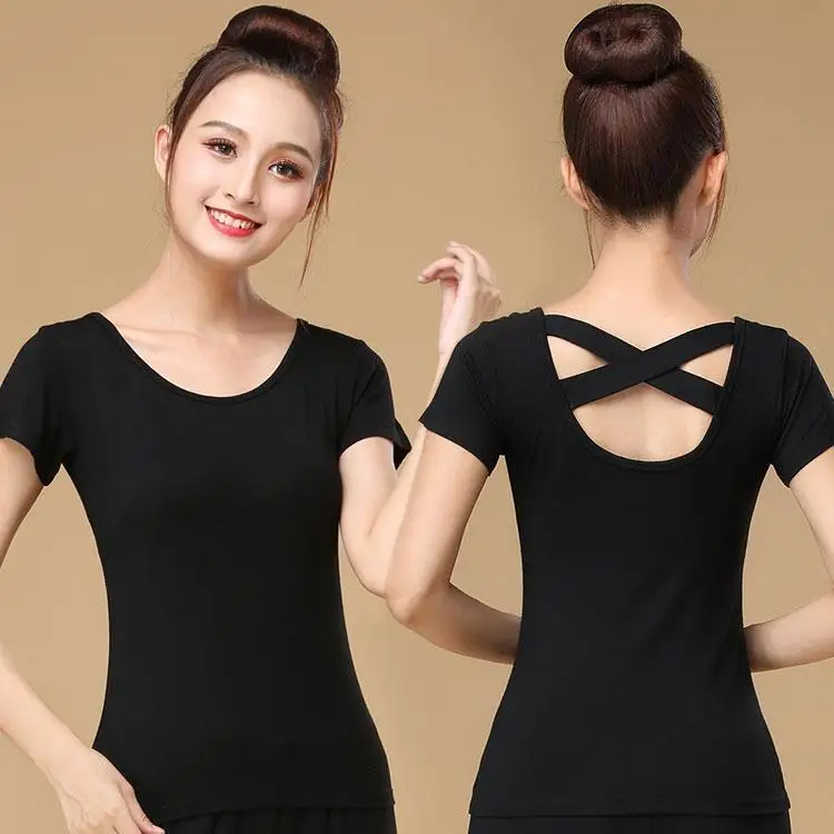 Plus Size 6XL Latin Dance Top for Women Summer Solid Color Short Sleeve O-neck Cross Slim Fit Dance Shirt Training Clothes
Plus Size 6XL Latin Dance Top for Women Summer Solid Color Short Sleeve O-neck Cross Slim Fit Dance Shirt Training Clothes