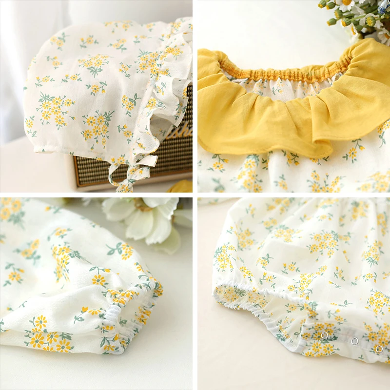 Baby Girls Floral Romper Spring Autumn Toddler Long Sleeve Cotton Princess Bodysuit Infant Newborn Flower Clothing With Hat
Baby Girls Floral Romper Spring Autumn Toddler Long Sleeve Cotton Princess Bodysuit Infant Newborn Flower Clothing With Hat