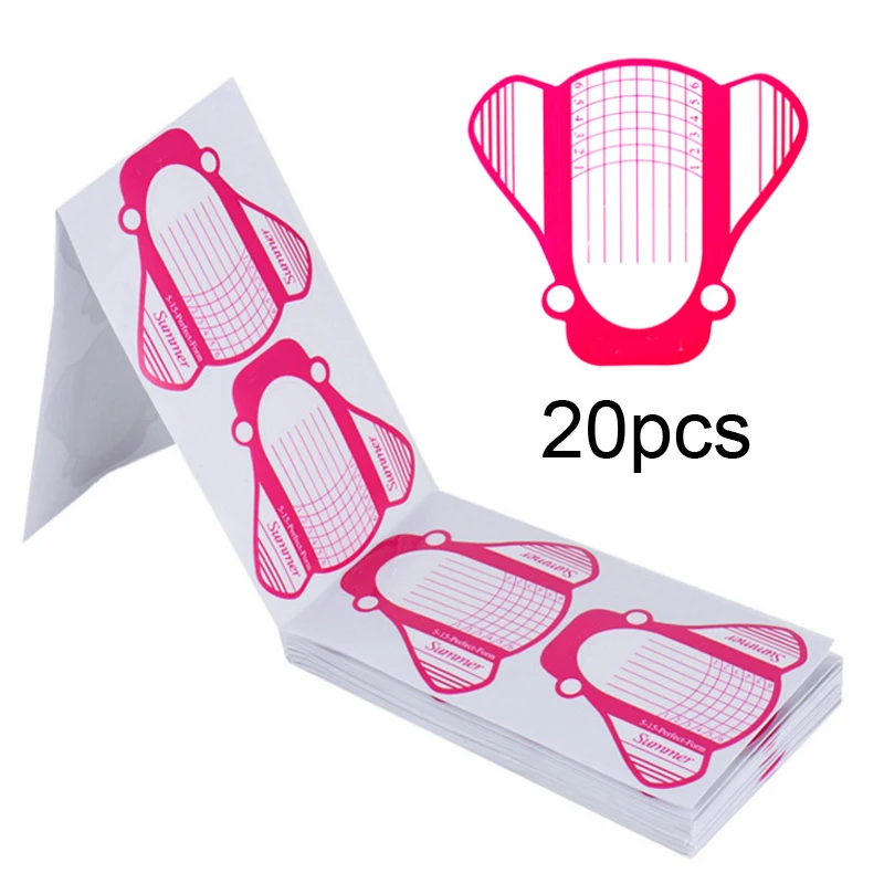 20Pcs Nail Art French Acrylic UV Gel Tips Extension Sticker Forms Guide Stencil Manicure Tools
20Pcs Nail Art French Acrylic UV Gel Tips Extension Sticker Forms Guide Stencil Manicure Tools