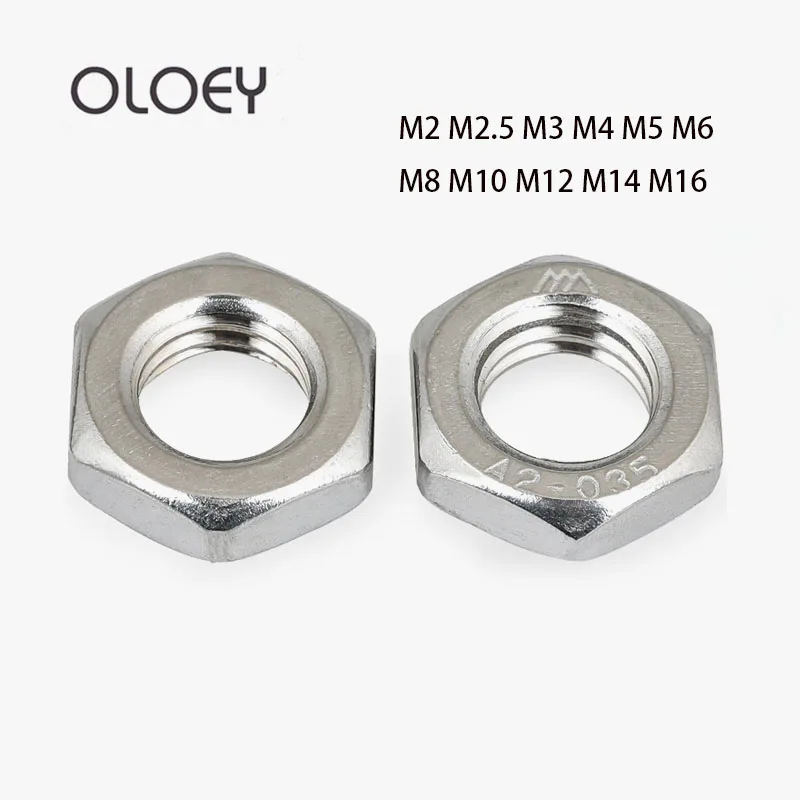 5/10/20/50Pcs M2 M2.5 M3 M4 M5 M6 M8 M10 M12 M14 M16 DIN439 GB6172 304 Stainless Steel Flat Hex Hexagon Wafer Low Thin Jam Nut
5/10/20/50Pcs M2 M2.5 M3 M4 M5 M6 M8 M10 M12 M14 M16 DIN439 GB6172 304 Stainless Steel Flat Hex Hexagon Wafer Low Thin Jam Nut