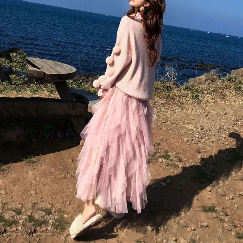 Chic Irregular Mesh Skirt Women Spring Autumn 2020 New Multi-layer Tutu Cake Skirt Fluffy Ruffled Long Tulle Skirt Female
Chic Irregular Mesh Skirt Women Spring Autumn 2020 New Multi-layer Tutu Cake Skirt Fluffy Ruffled Long Tulle Skirt Female