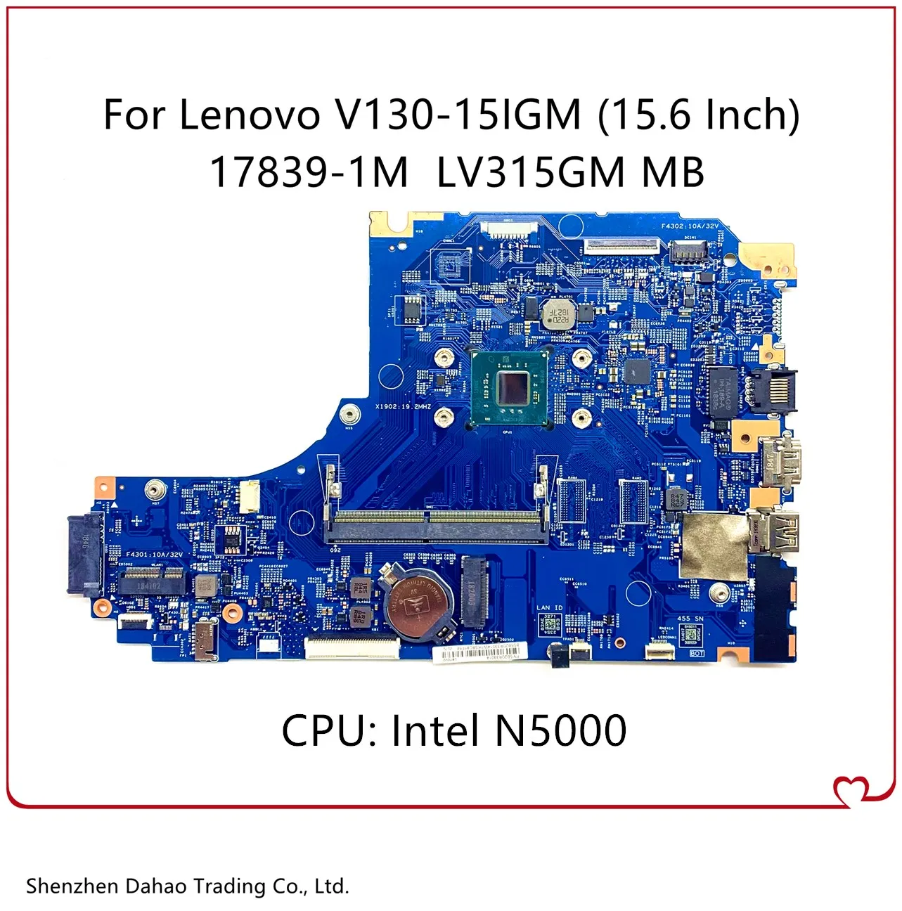 448.0DC05.003M LV315GM 17839-1M MB для Lenovo V130-15IGM Материнская плата ноутбука W/ Intel N5000 процессор 100% полностью протестированная плата FRU: 5B20R28084
448.0DC05.003M LV315GM 17839-1M MB для Lenovo V130-15IGM Материнская плата ноутбука W/ Intel N5000 процессор 100% полностью протестированная плата FRU: 5B20R28084