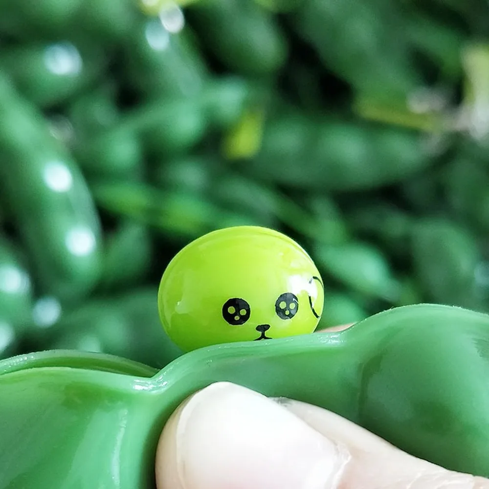 

1 Piece Infinite Squeeze Edamame Bean Pea Expression Chain Key Pendant Ornament Stress Relieve Decompression Toys antistress