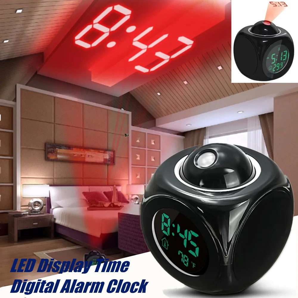 LCD Projection LED Display Time Digital Alarm Clock Talking Voice Prompt Thermometer Snooze Function Desk Wall Projection Clock
LCD Projection LED Display Time Digital Alarm Clock Talking Voice Prompt Thermometer Snooze Function Desk Wall Projection Clock