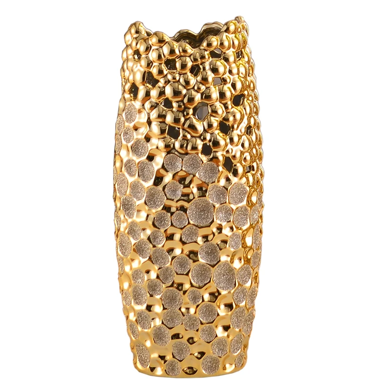 

Украшение для дома в классическом стиле золотой ваза креативный полый художественных керамические вазы украшения фестиваля идеи