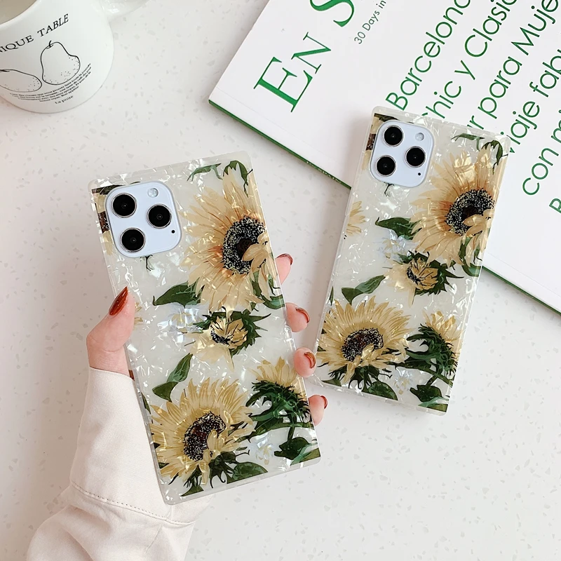 For iPhone 12 Pro Max Case Sunflower Shell Square Phone Case For iPhone 12 Mini 11 Pro Max XS Max XR 8 7 Plus X Soft IMD Cover
For iPhone 12 Pro Max Case Sunflower Shell Square Phone Case For iPhone 12 Mini 11 Pro Max XS Max XR 8 7 Plus X Soft IMD Cover