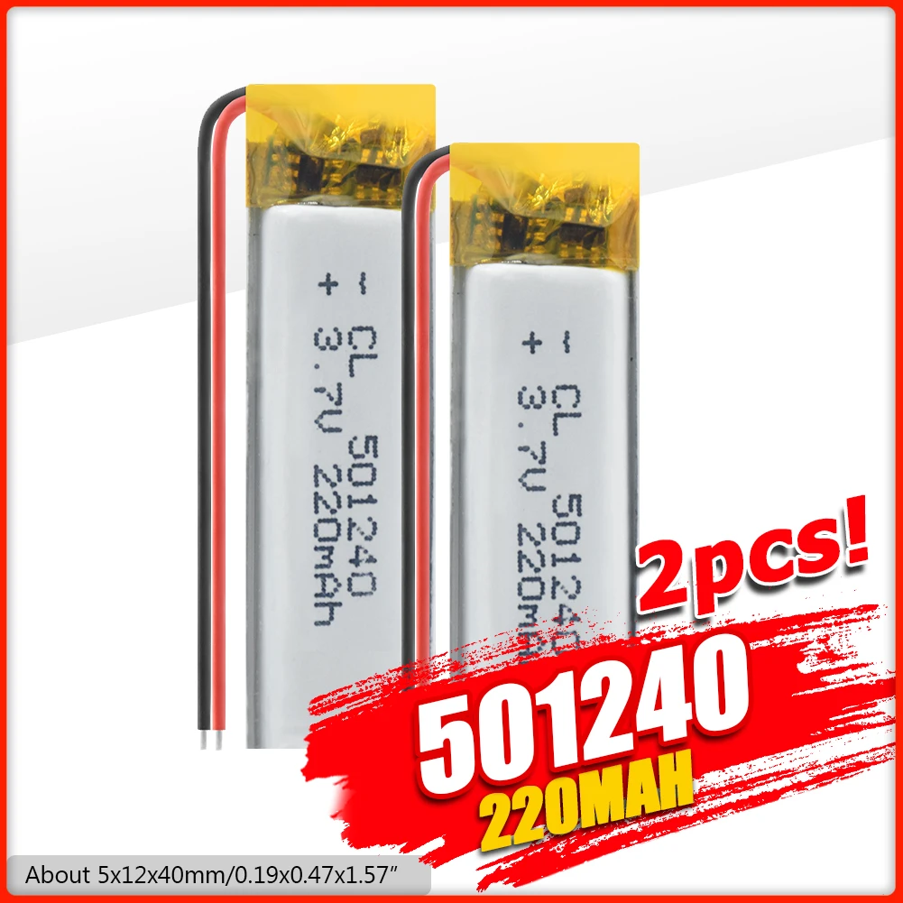 1/2/4 Pcs 501240 Lipo Batteries 220mAh Lithium Polymber Battery Replacement Cells For MP3 Speaker Game Console Remote Control
1/2/4 Pcs 501240 Lipo Batteries 220mAh Lithium Polymber Battery Replacement Cells For MP3 Speaker Game Console Remote Control