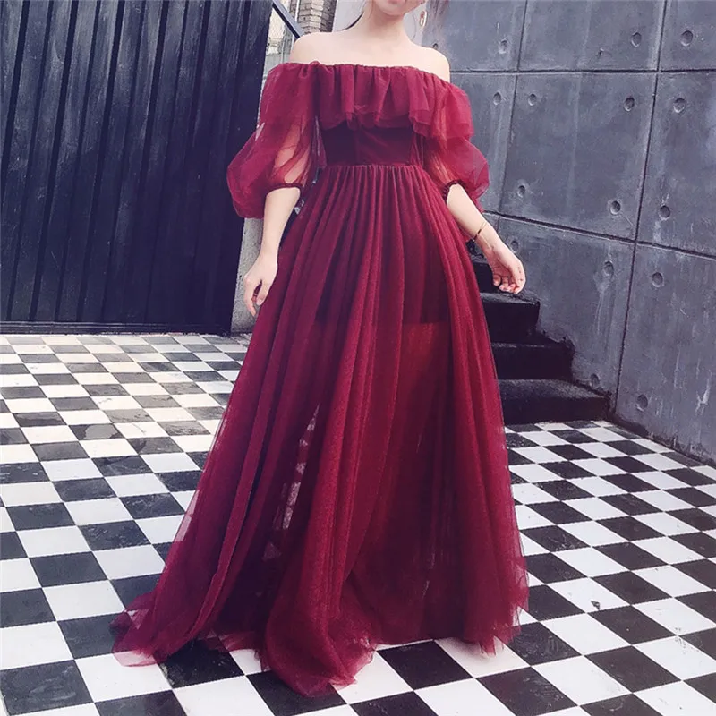 Party Dress Spring New Arrival 2020 Women Sexy Off Shoulder Long Dress Velvet Spliced Mesh Ruffles Pleated Wine Red Maxi Dress
Party Dress Spring New Arrival 2020 Women Sexy Off Shoulder Long Dress Velvet Spliced Mesh Ruffles Pleated Wine Red Maxi Dress
