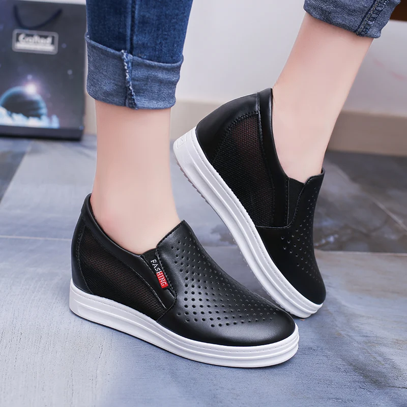 New Women's Casual Flats Female Height Increasing Breathable Cut Out Leather Shoes Woman Hidden Wedges Summer Sneaker
New Women's Casual Flats Female Height Increasing Breathable Cut Out Leather Shoes Woman Hidden Wedges Summer Sneaker