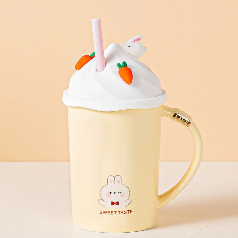 Straw Cup Silicone Cover Cartoon White Rabbit Ceramic Mug Creative Children's Student Breakfast Water Cup
Straw Cup Silicone Cover Cartoon White Rabbit Ceramic Mug Creative Children's Student Breakfast Water Cup