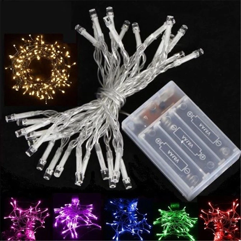 

20M 10M 4M 2M Waterproof Christmas Lights AA Battery Operated LED String Fairy Outdoor Wedding Party Christmas Decoration