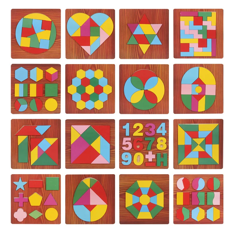 

3d деревянная головоломка геометрические формы познавательная головоломка доска математическая игра Монтессори обучающие игрушки для дет...