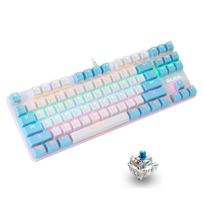 Mechanical Keyboard 87 Keys Blue Switch Gaming Keyboard USB Wired LED Backlit Axis Game Mechanical ABS Switch For Tablet Desktop 
Mechanical Keyboard 87 Keys Blue Switch Gaming Keyboard USB Wired LED Backlit Axis Game Mechanical ABS Switch For Tablet Desktop