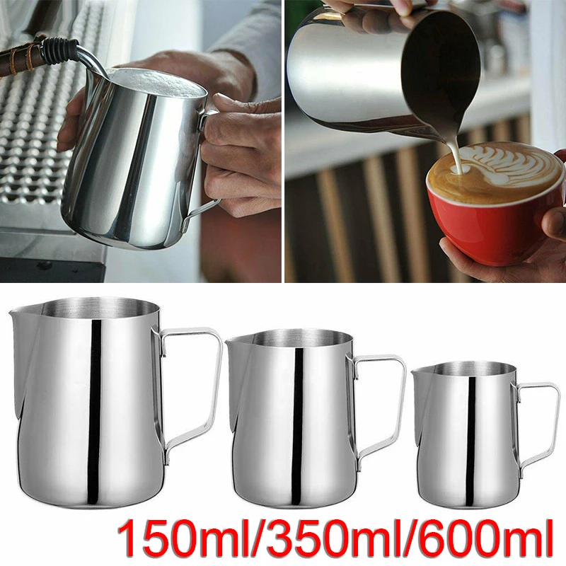 150/350/600ml Stainless Steel Frothing Steaming Pitcher Garland Cup for Espresso Machine, Coffee Milk Frother and Latte Maker
150/350/600ml Stainless Steel Frothing Steaming Pitcher Garland Cup for Espresso Machine, Coffee Milk Frother and Latte Maker