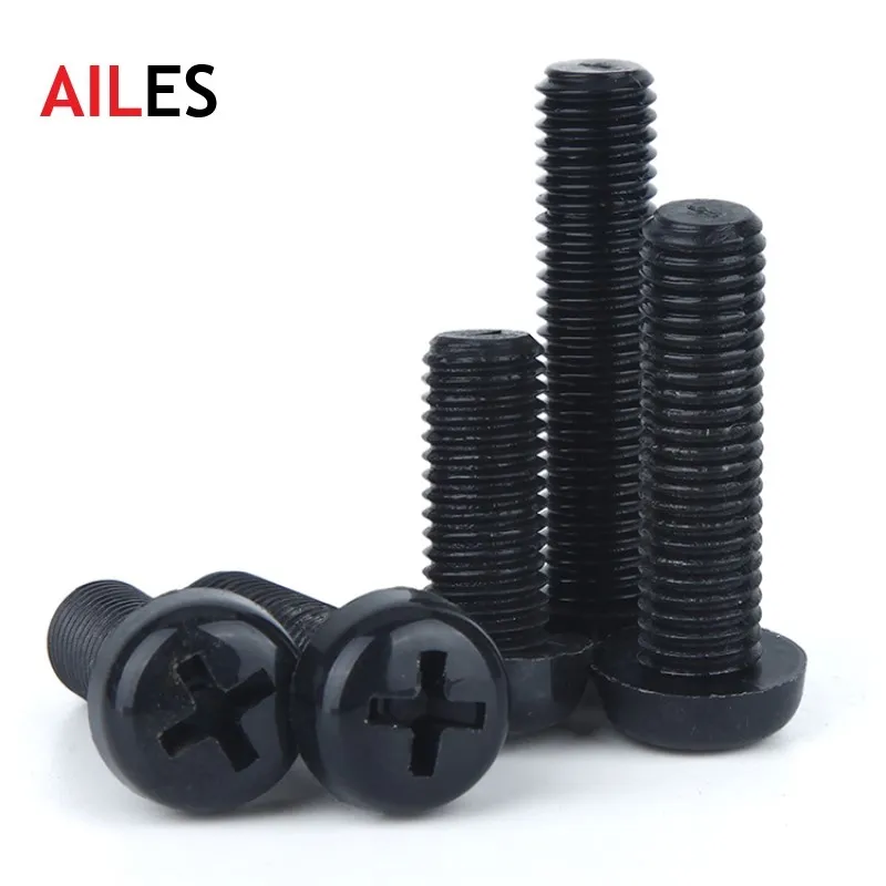 

M2 M2.5 M3 M4 M5 M6 M8 Black Nylon Plastic Phillips Pan Head Screws M2 M2.5x 4 5 6 8 10 12 15mm Plastic Philip Round Head Bolts