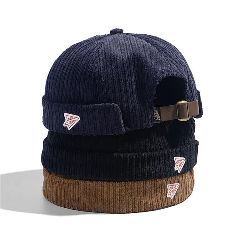 Corduroy Brimless Docker Leon Cap Adjustable Street Casual Sailor Skullcap Beanie Hat No Brim Rolled Cuff Retro Trucker Worker
Corduroy Brimless Docker Leon Cap Adjustable Street Casual Sailor Skullcap Beanie Hat No Brim Rolled Cuff Retro Trucker Worker