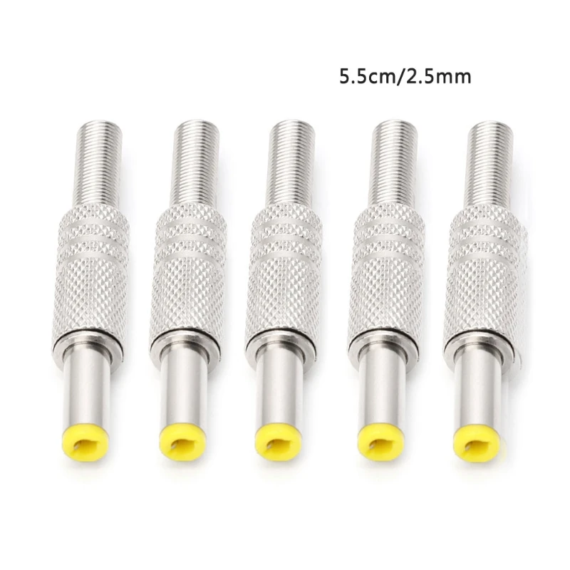5 Pcs 5.5x2.5mm DC Power Jack Male Plug Metal Connector Adapter With Yellow Head
5 Pcs 5.5x2.5mm DC Power Jack Male Plug Metal Connector Adapter With Yellow Head